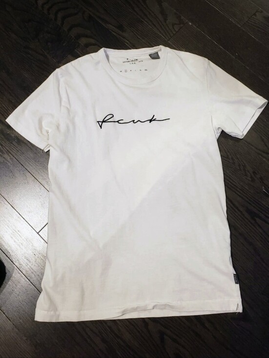 French Connection Other - French Connection White Script-Logo Crewneck T-Shirt - Men FCUK T- SHIRT